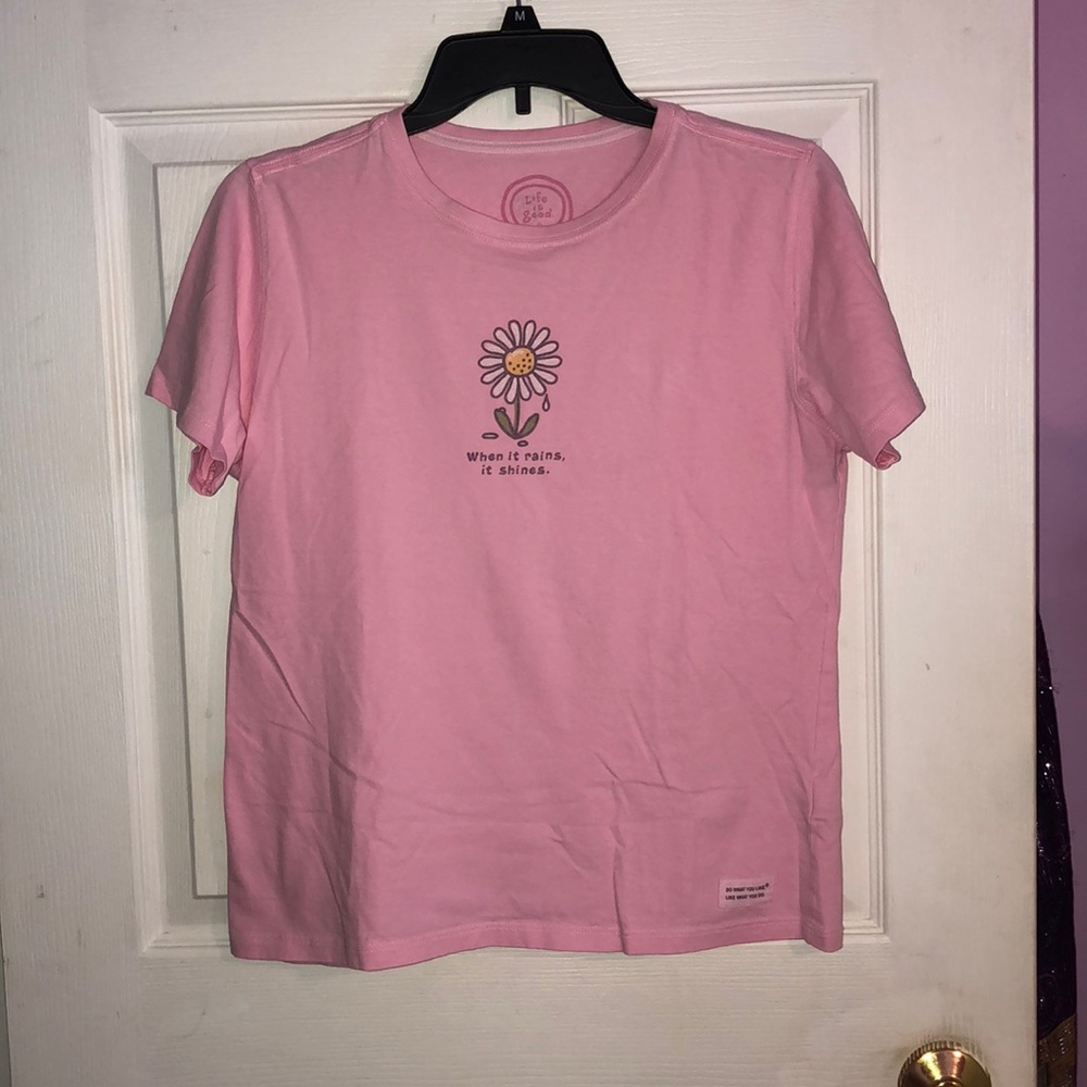 Life is Good Relaxed Fit Graphic Tee - Flower